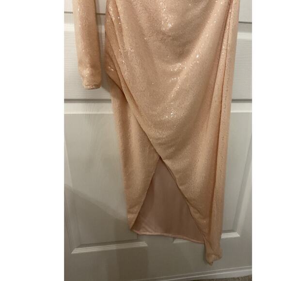 Lulus Deja Vu Pale Pink Sequin One-Shoulder Dress, M - Picture 7 of 10
